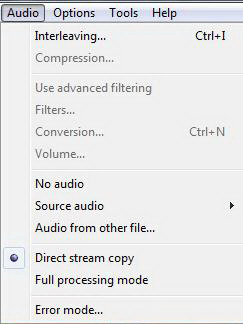 Audio options